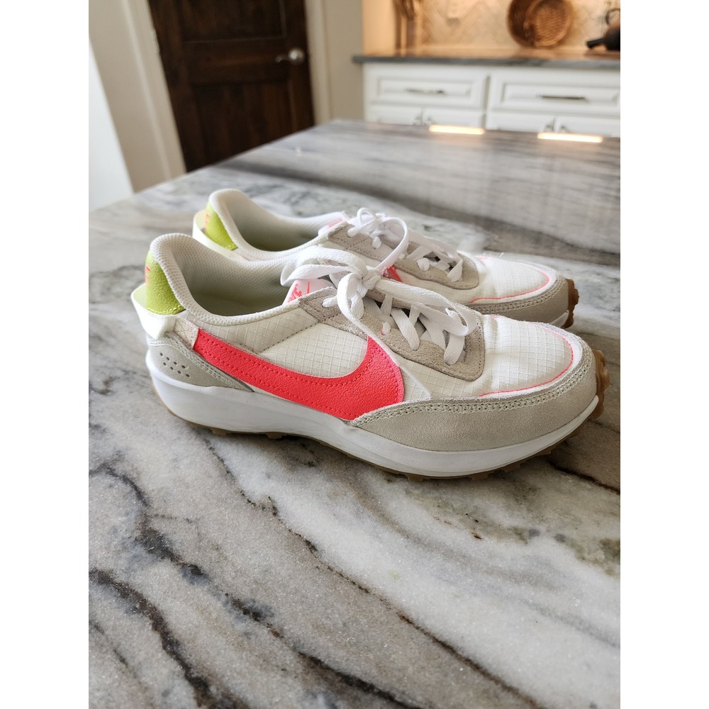 Nike Waffle Debut Womens 8 "White Hot Punch" Cactus Sneaker - Picture 3 of 7